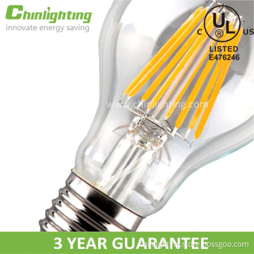 Hot sell!LED Filament Bulb , A19 8w High Brightness Dimmable LED Bulb ,E27 Base LED Bulb